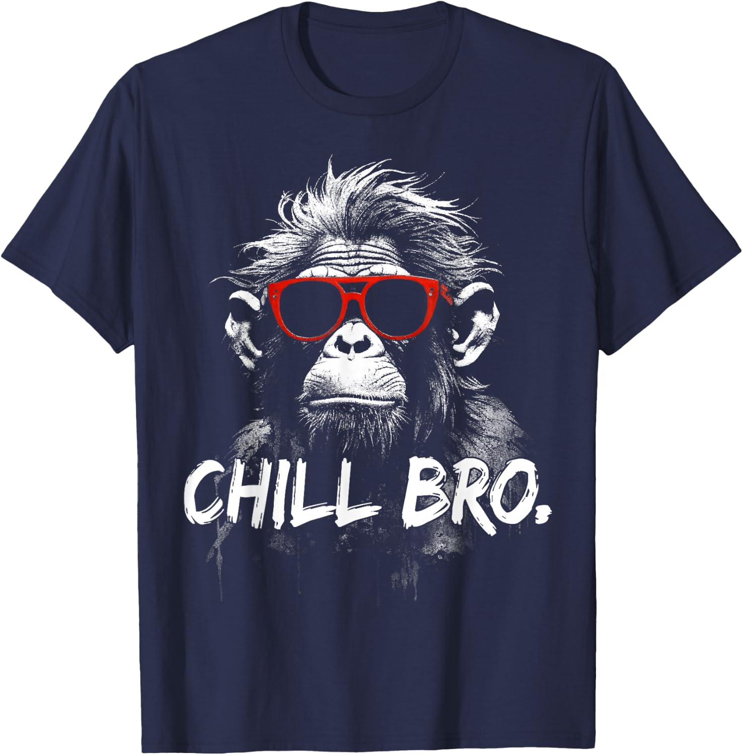 Chill Bro Cool Monkey with Sunglasses Gift Gamer , black T-Shirt - T-Shirt | Navy