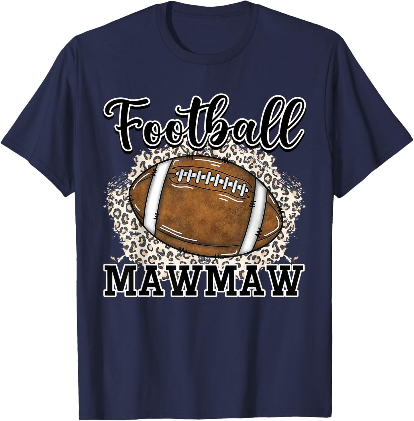 Football Mawmaw Leopard T-Shirt - T-Shirt | Navy