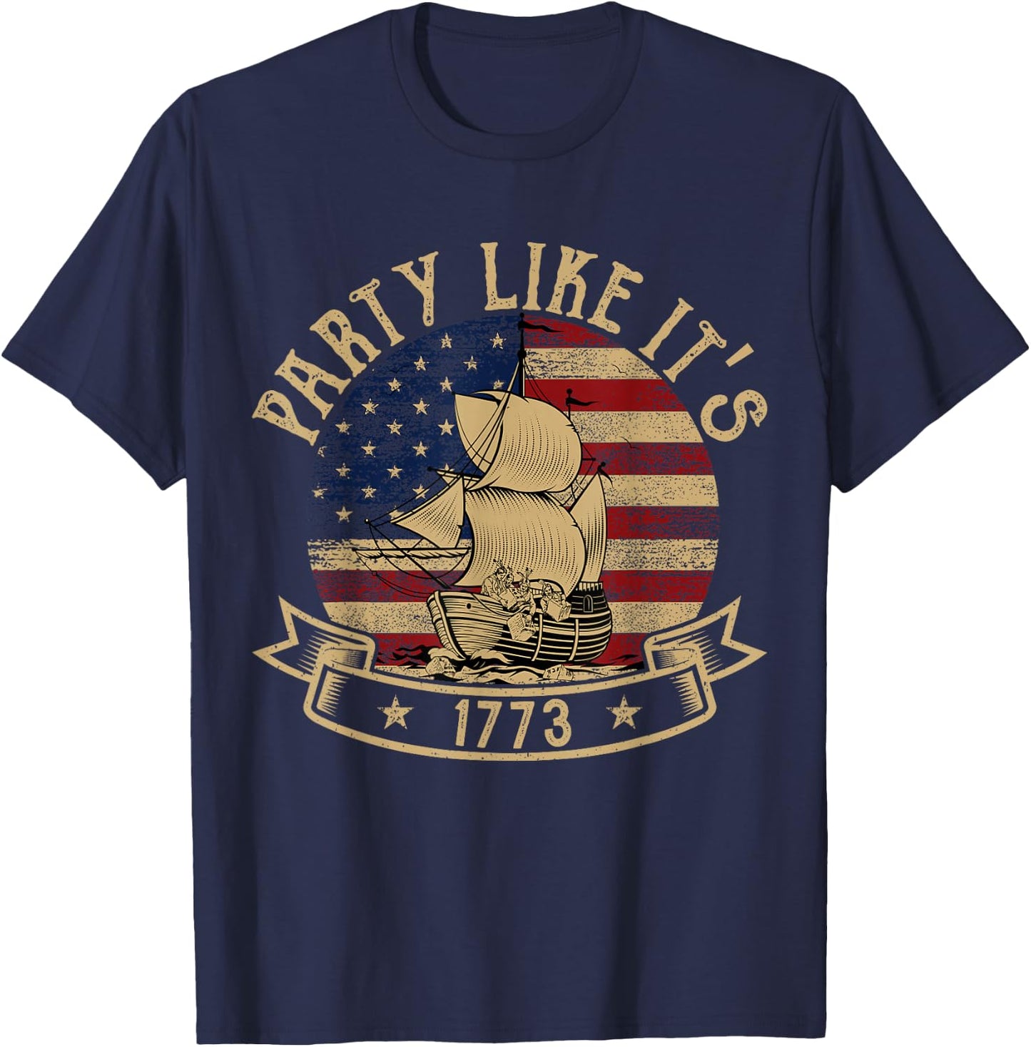 Party Like it's 1773 Boston Tea Funny American History T-Shirt - T-Shirt | Navy