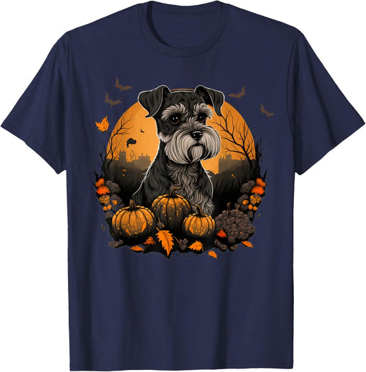 Dwarf Schnauzer costume on Miniature Schnauzer Halloween T-Shirt - T-Shirt | Navy