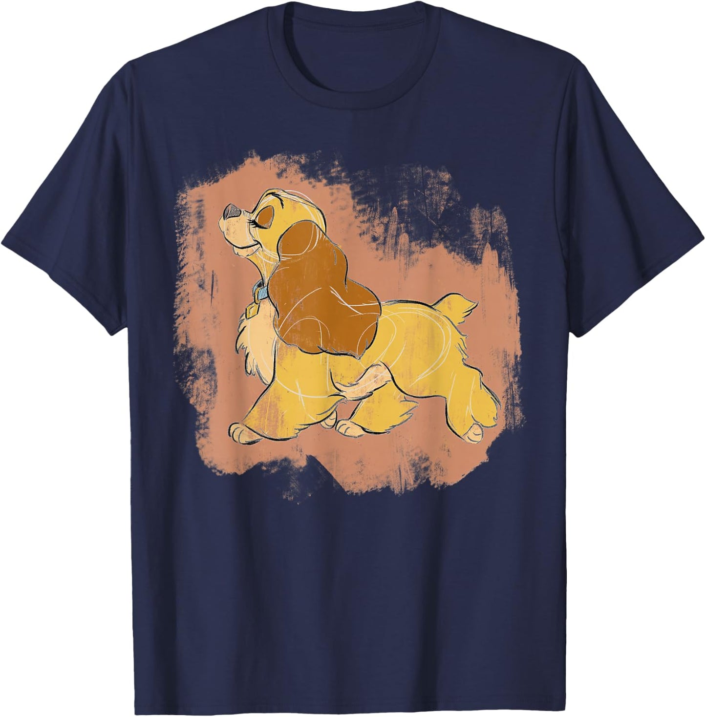 Disney Lady and The Tramp Lady Strut Sketch T-Shirt - T-Shirt | Navy