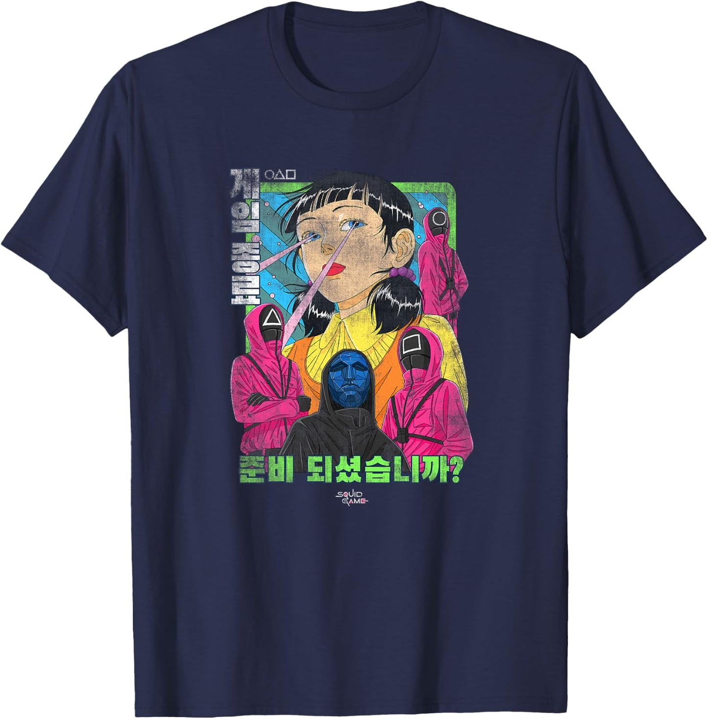 Squid Game Evil Group Anime Haut de Gamme T-Shirt - T-Shirt | Navy