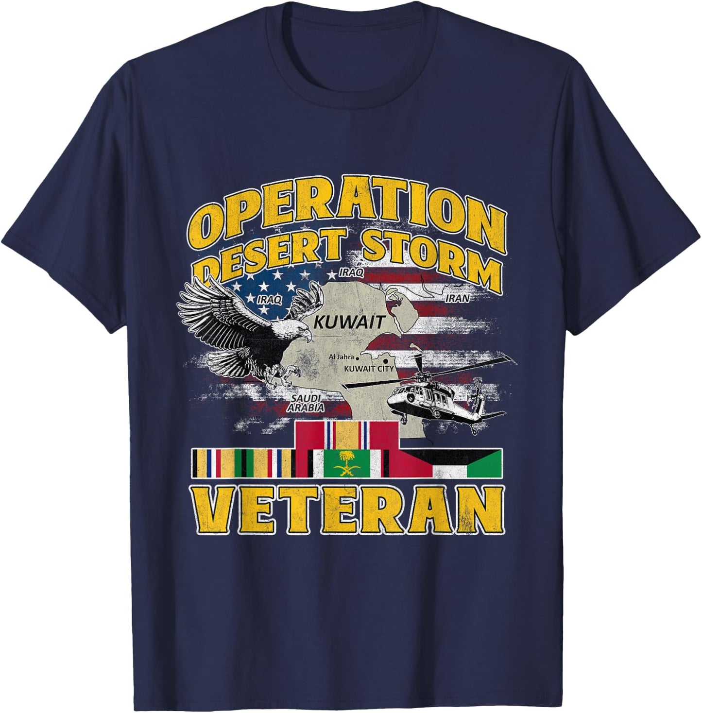 ODS Veteran Operation Desert Storm Ribbon Vintage Iraq T-Shirt - T-Shirt | Navy