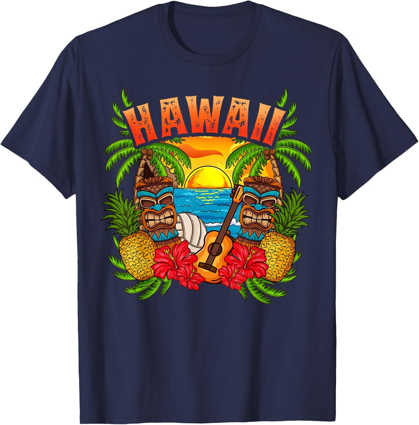 Hawaii Holiday Surfing Diving Beach Hawaii Souvenirs T-Shirt - T-Shirt | Navy