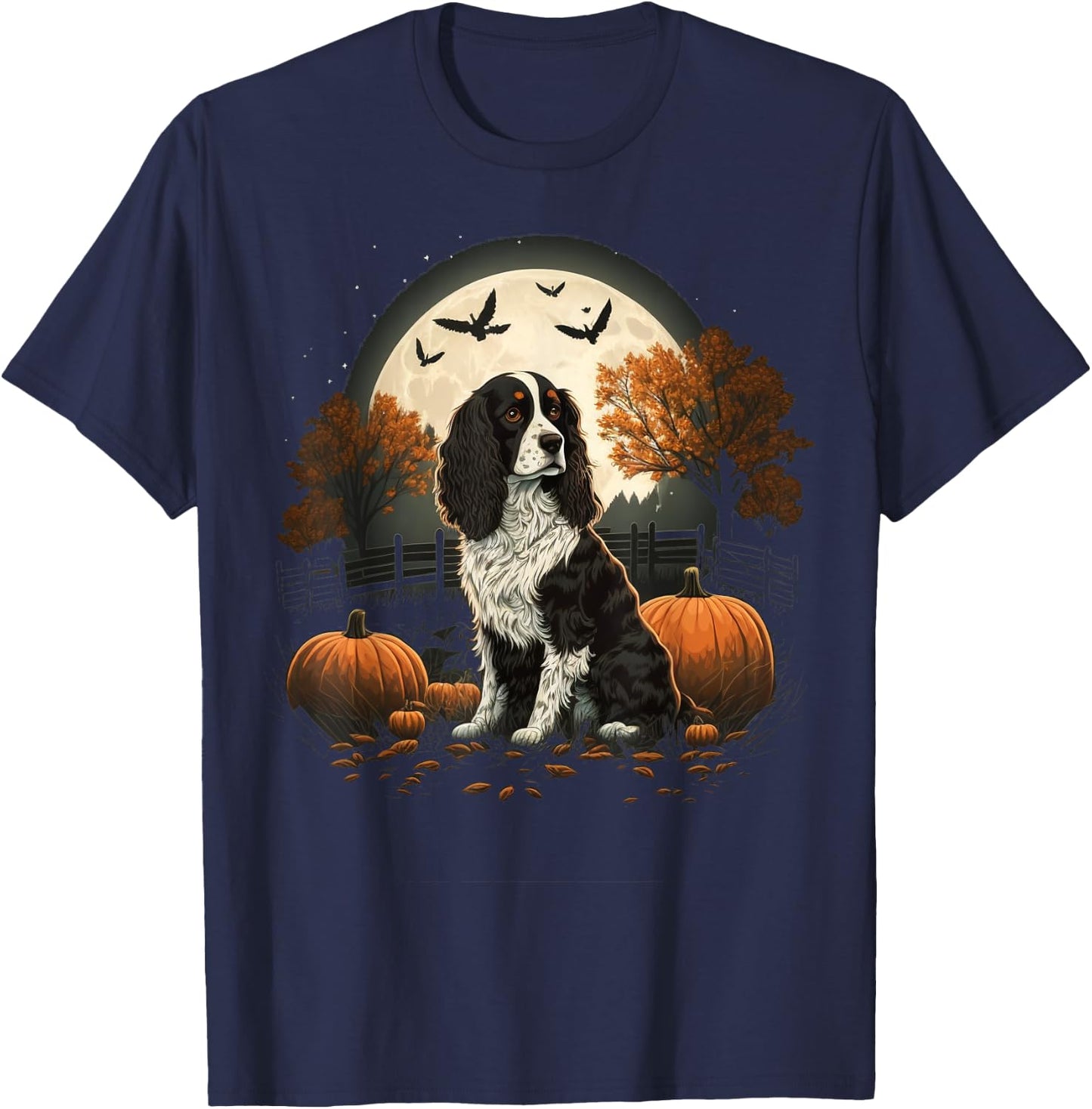 Pumpkin Spaniel costume English Springer Spaniel Halloween T-Shirt - T-Shirt | Navy