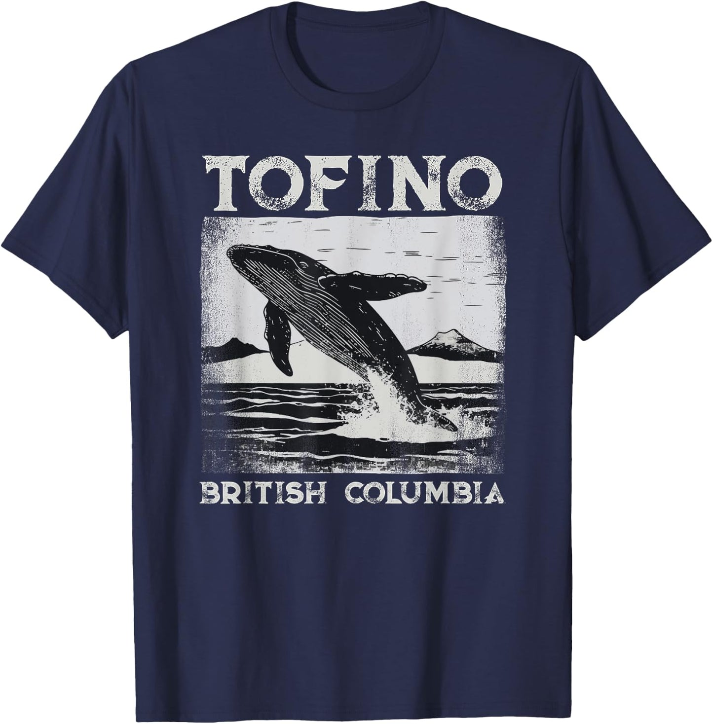 Tofino Colombie-Britannique Baleine grise Île de Vancouver Canada T-Shirt - T-Shirt | Navy