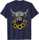 Scottish Highland Cow Cattle Scottish Highlander Hairy Cow T-Shirt - T-Shirt | Navy