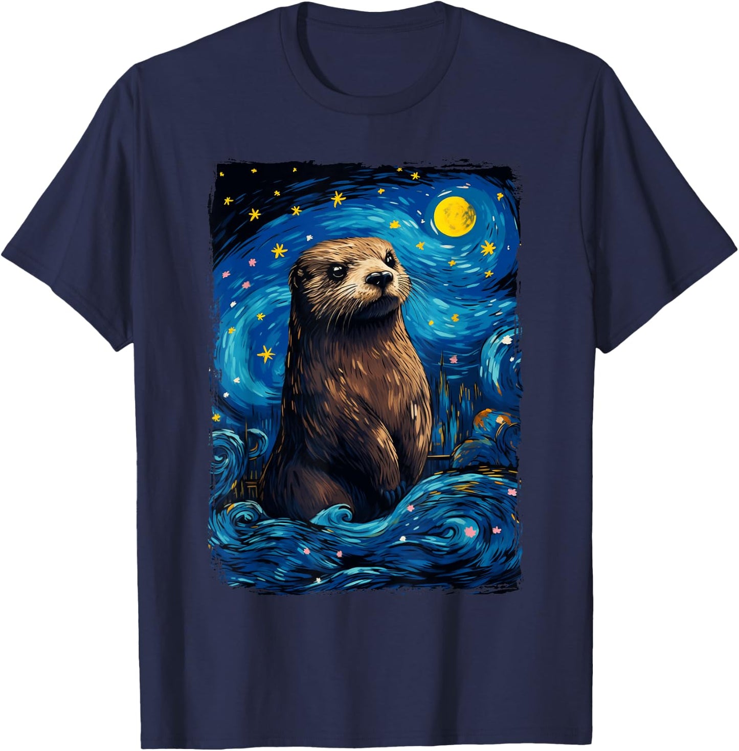 Otter Starry Night T-Shirt - T-Shirt | Navy