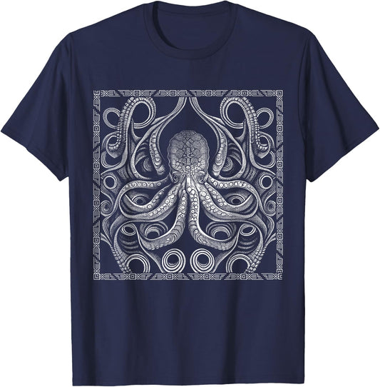 Octopus Ocean Zoology Teuthology Biologists Sailing T-Shirt - T-Shirt | Navy