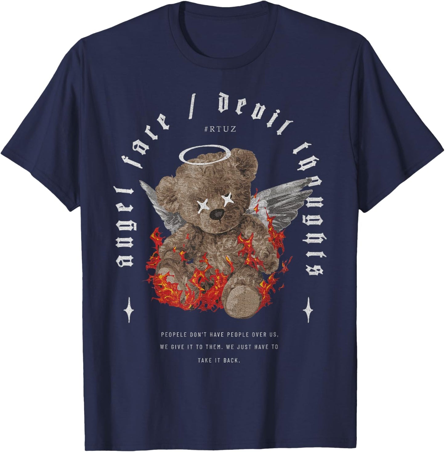 Teddy Hip Hop Urban Hipster Vintage Y2K Streetwear Teddy Bear T-Shirt - T-Shirt | Navy