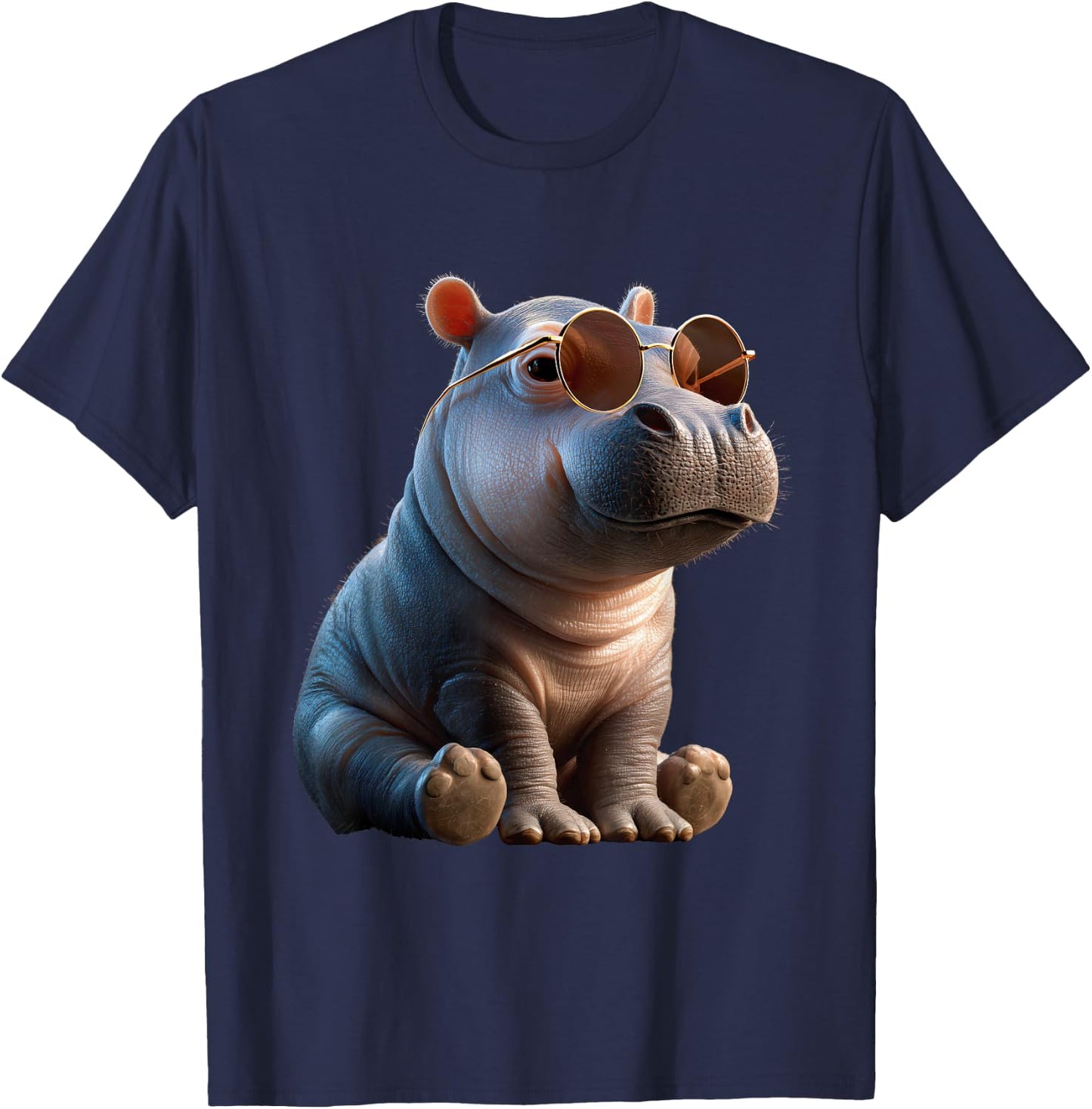 Hippo Hippo Hippopotamus Sweet Hippos T-Shirt - T-Shirt | Navy