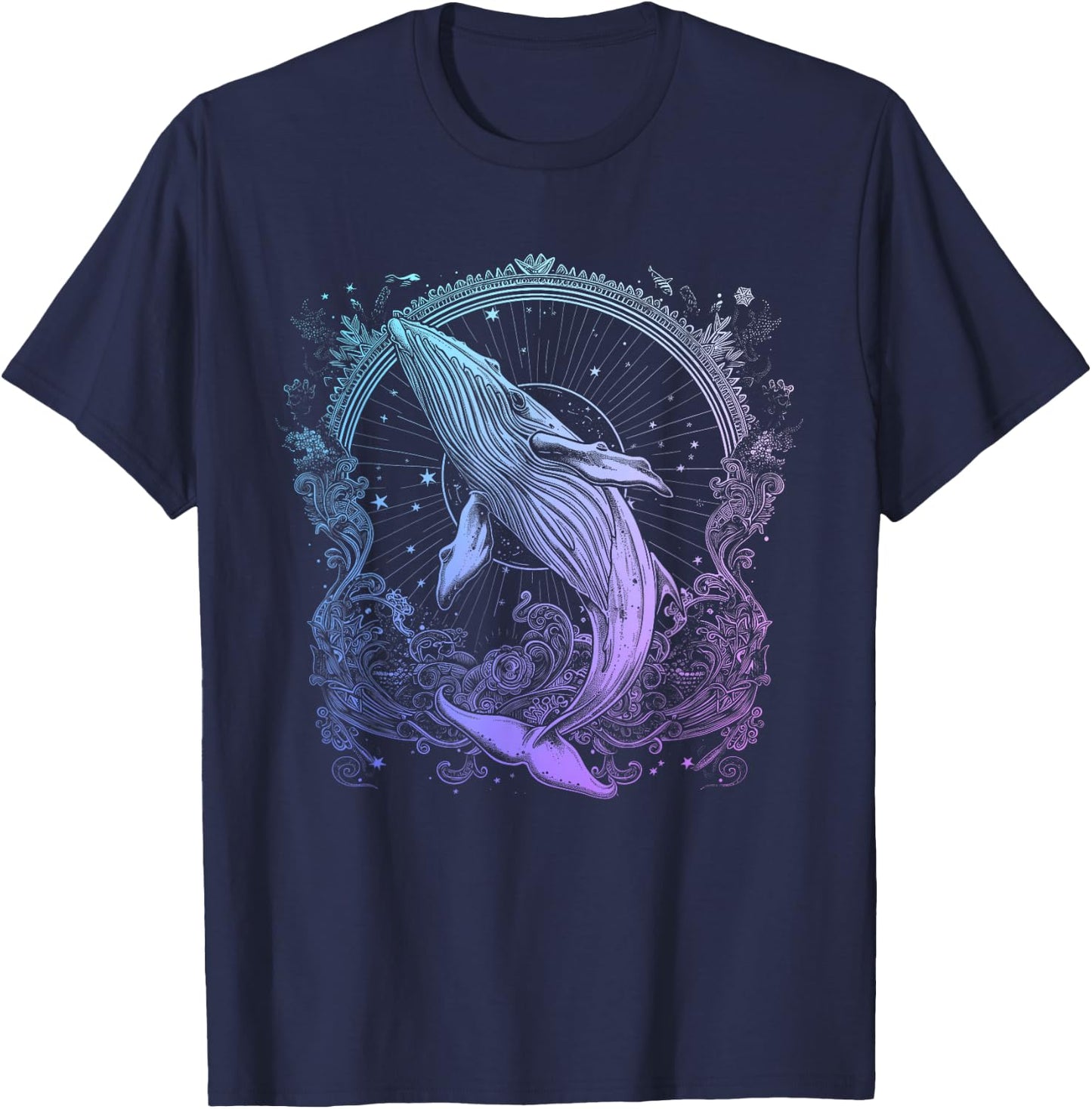 Blue Whale Humpback Whale Lover T-Shirt - T-Shirt | Navy