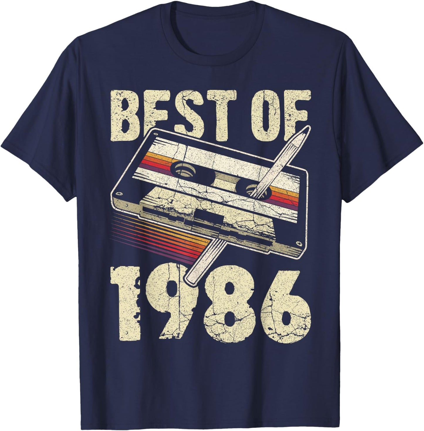 Best of 1986, Audio Kassette, 40. Geburtstag, 40 Jahre alt T-Shirt - T-Shirt | Navy