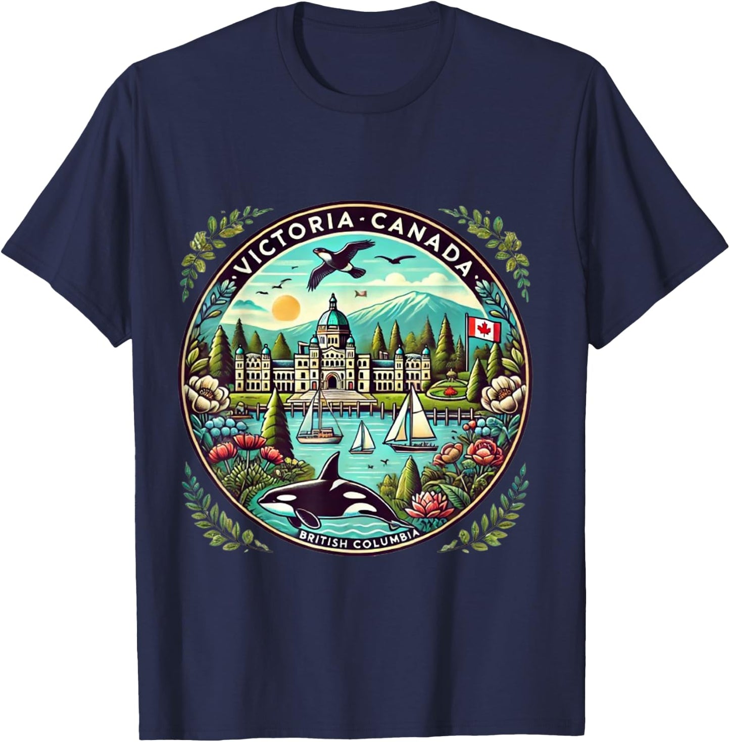 Victoria Canada British Columbia Cruise Destination T-Shirt - T-Shirt | Navy
