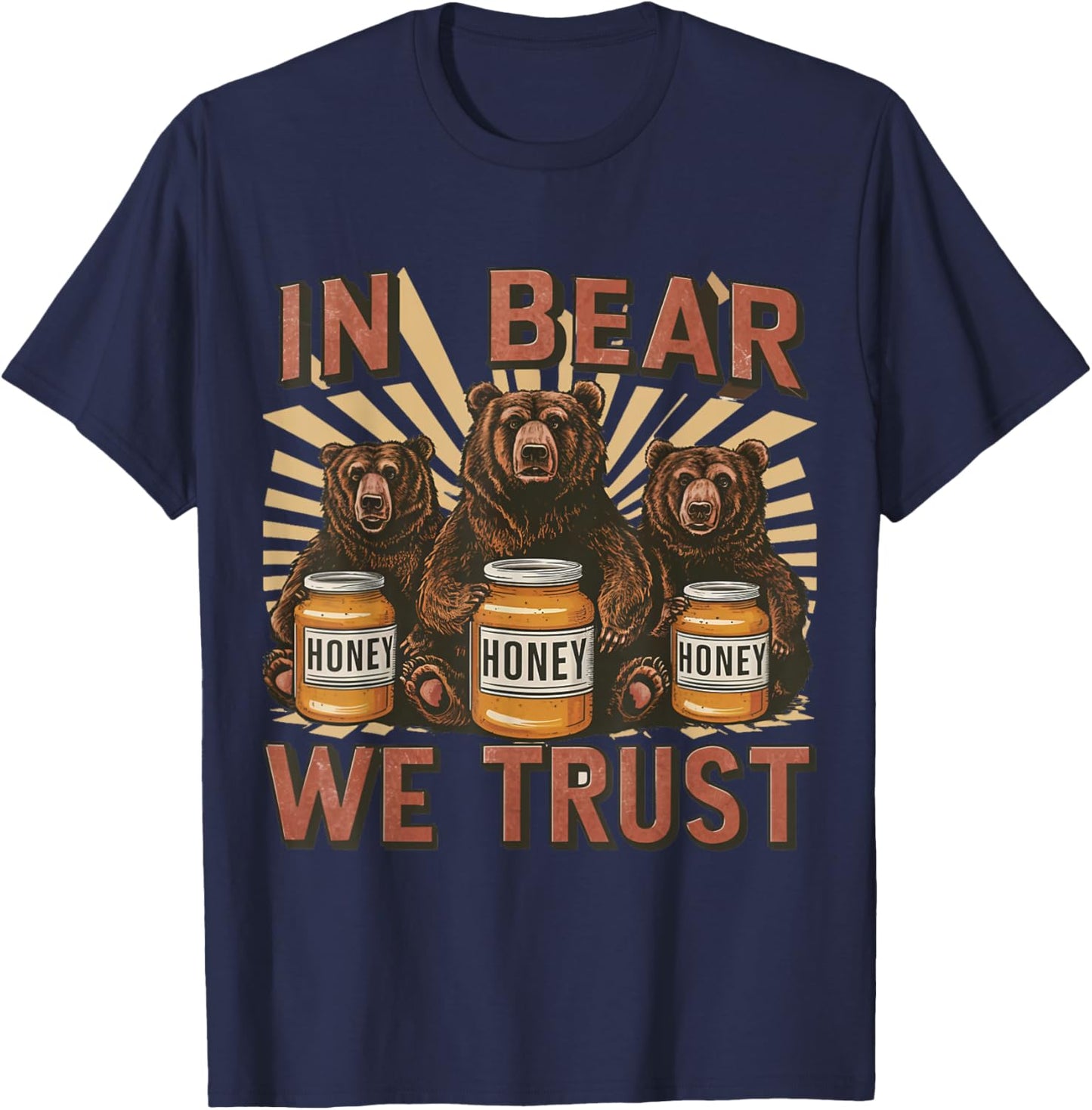 In Bear We Trust Honey Family T-Shirt - T-Shirt | Navy