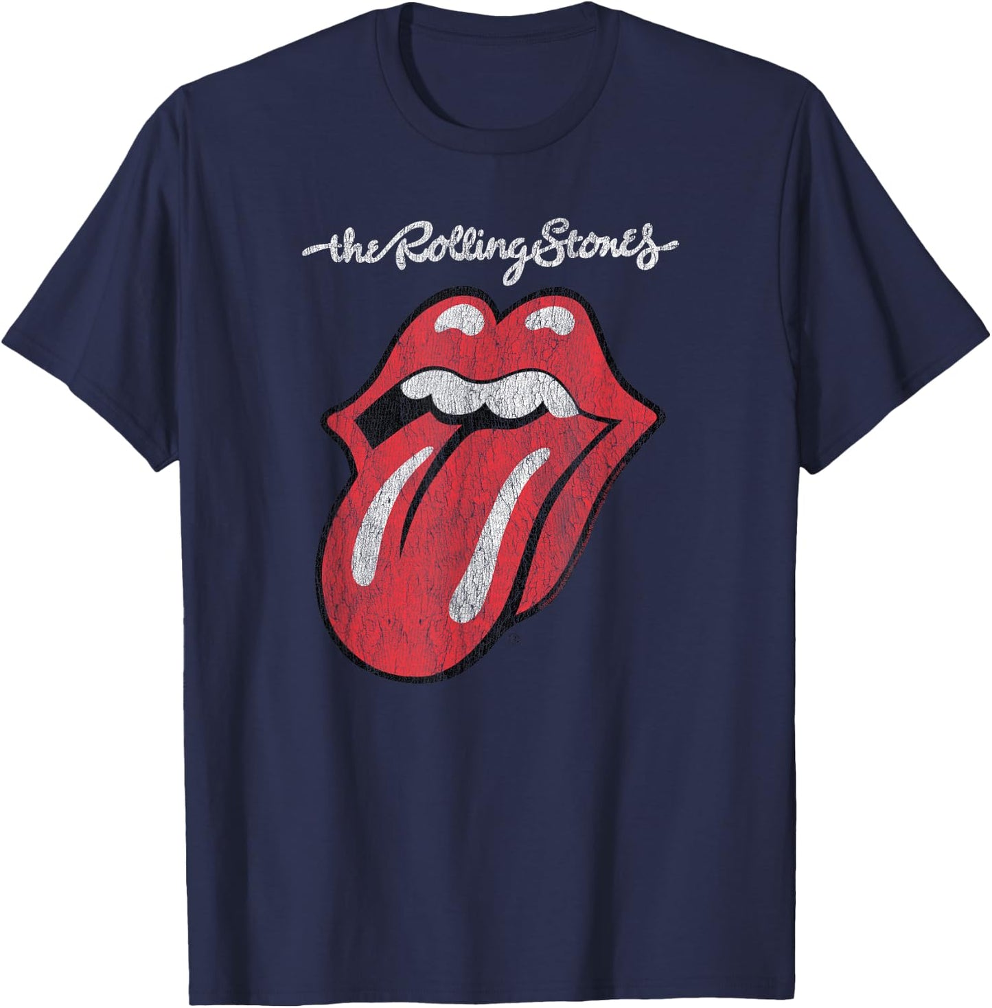 Rolling Stones Official Script Tongue , black T-Shirt - T-Shirt | Navy