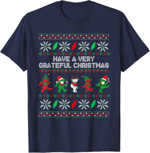 Have A Very Grateful Christmas Funny Bear Ugly Xmas 2022 T-Shirt - T-Shirt | Navy