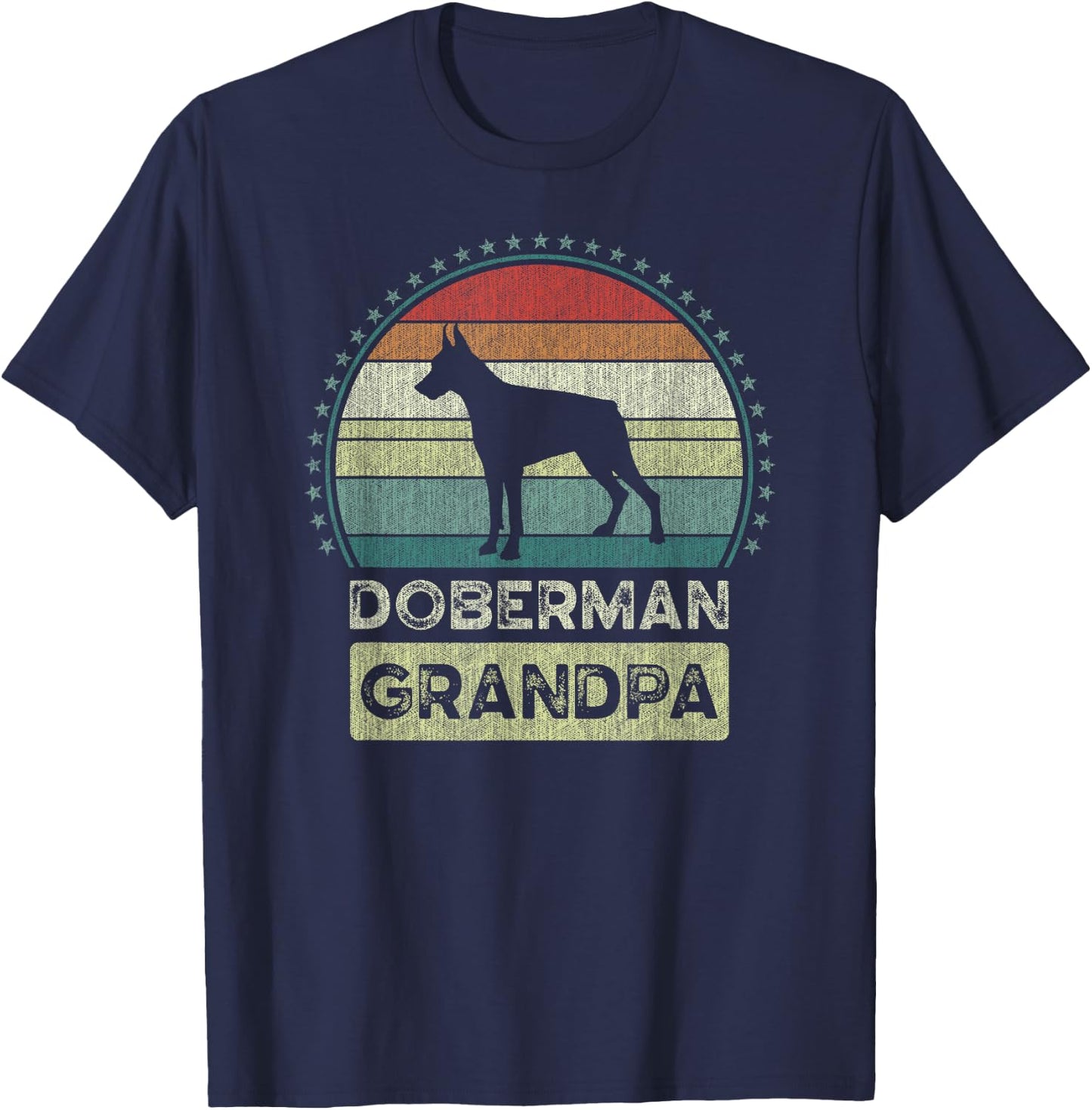 Doberman Grandpa, Father's Day, Dobie Dog, Grandfather T-Shirt - T-Shirt | Navy