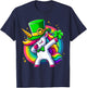 St Patricks Day Girls Dabbing Unicorn Leprechaun Lepricorn T-Shirt - T-Shirt | Navy
