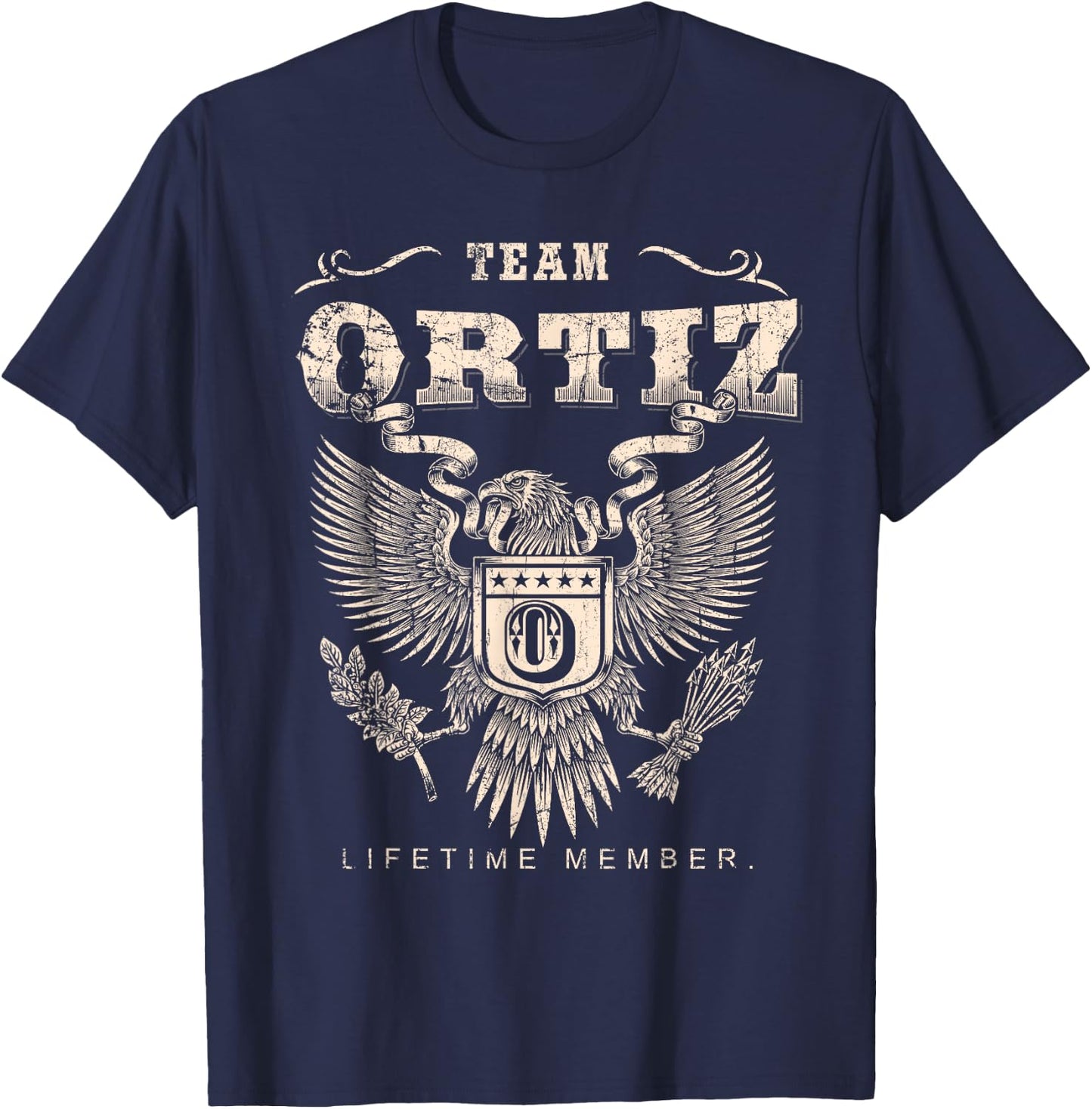 Team Ortiz Family Name Lifetime Member T-Shirt - T-Shirt | Navy