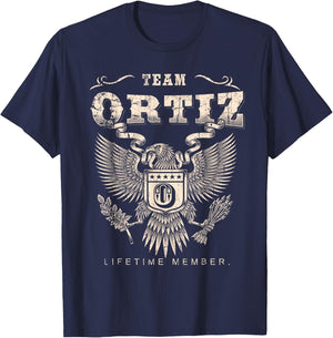 Team Ortiz Family Name Lifetime Member T-Shirt - T-Shirt | Navy