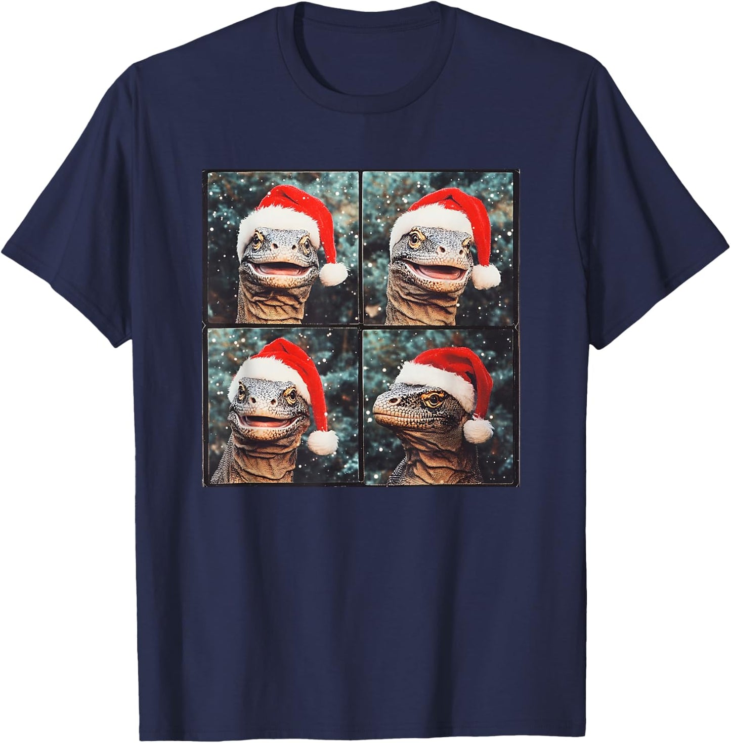 Komodo Dragon Christmas T-Shirt - T-Shirt | Navy