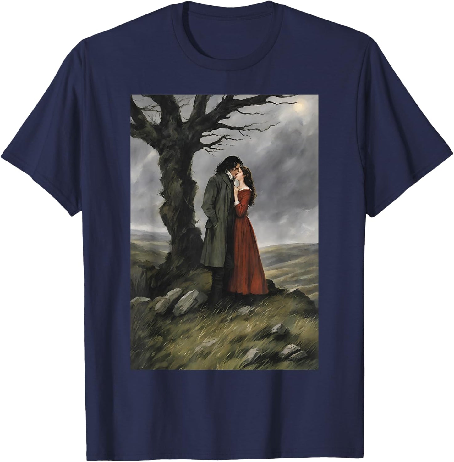 Heathcliff and Catherine: A Wuthering Heights Tribute T-Shirt - T-Shirt | Navy