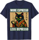 More Espresso Less Depresso Japanese Funny Cat T-Shirt - T-Shirt | Navy