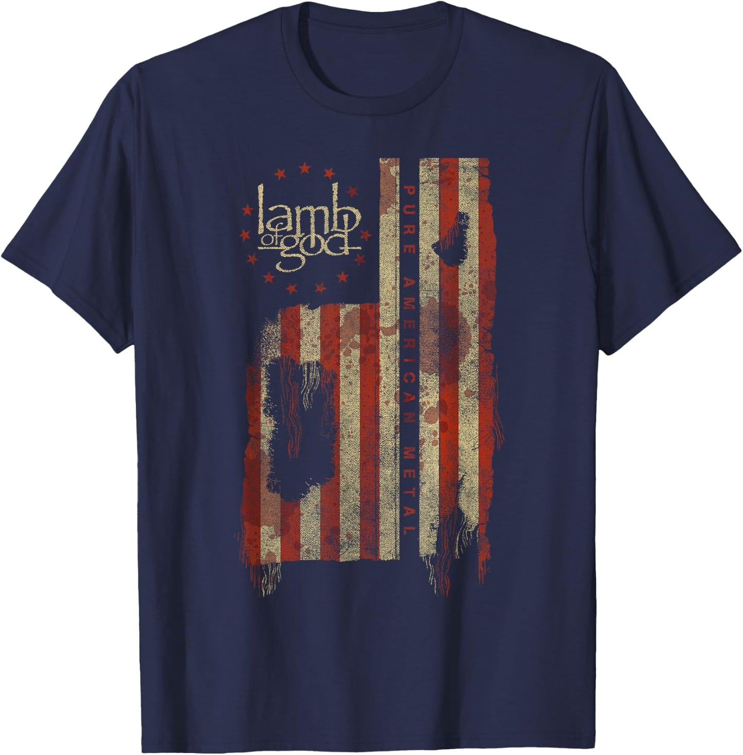 Lamb of God Pure American Metal Flag , black T-Shirt - T-Shirt | Navy