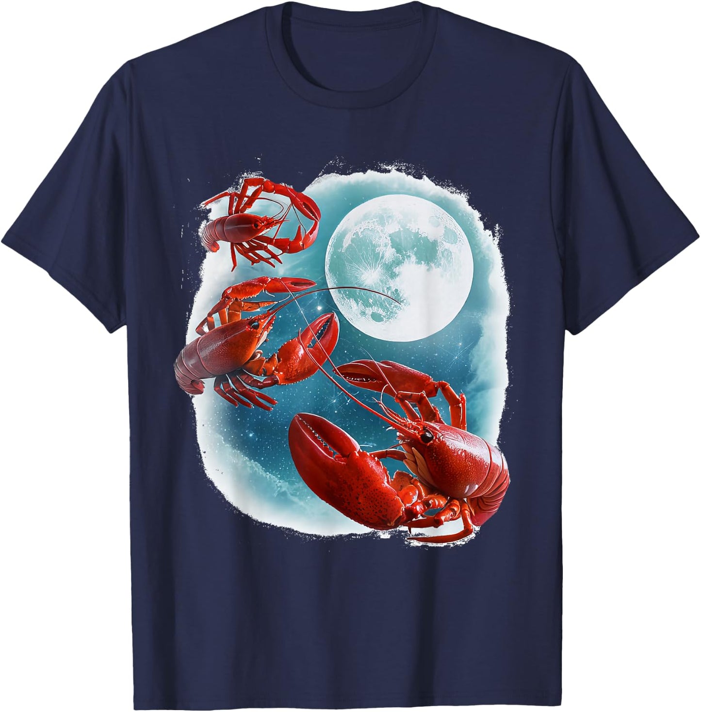 Lobster Howling At Moon T-Shirt - T-Shirt | Navy