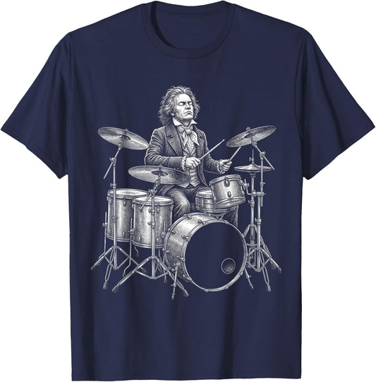 Ludwig Van Beethoven Drums T-Shirt - T-Shirt | Navy