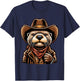 Wild West Otters Funny Cowboy Sea Otter T-Shirt - T-Shirt | Navy
