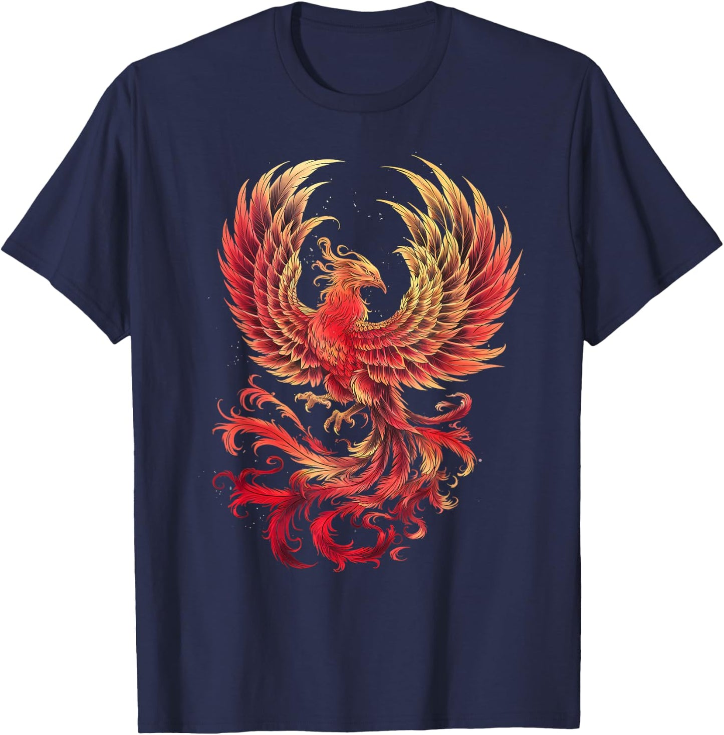 Phoenix Full Moon Rejuvenating Bird Phoenix , black T-Shirt - T-Shirt | Navy