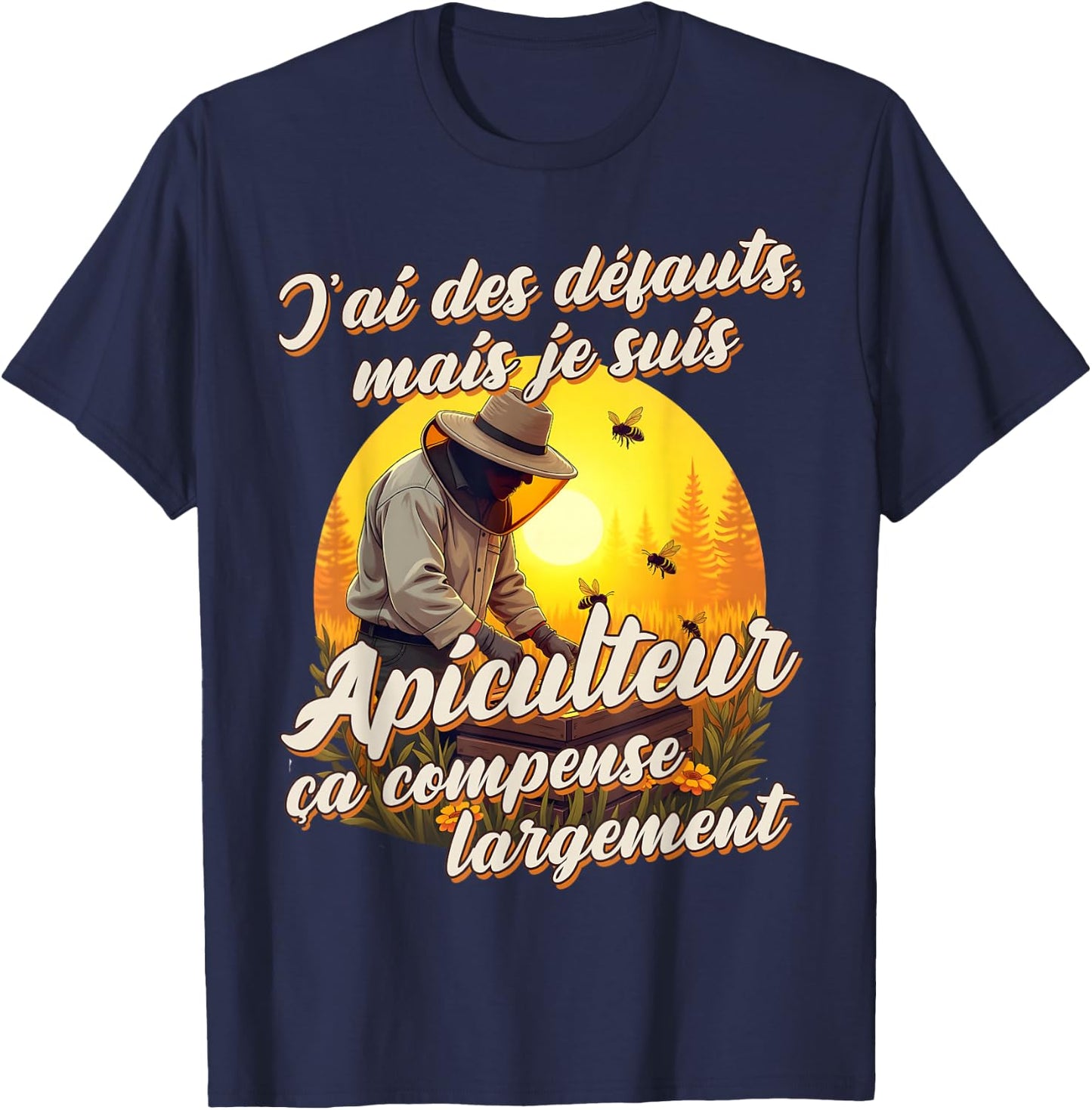 I'm Beekeeper Funny Gift Original Bees , Black, S T-Shirt - T-Shirt | Navy