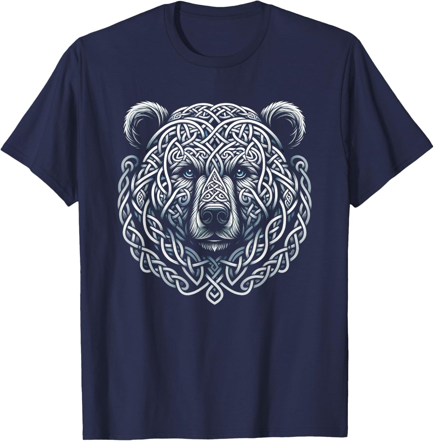 Berserker Bear Head Celtic Tribal Knot Viking T-Shirt - T-Shirt | Navy