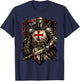 Chevalier Templier Chrétien Guerrier de Dieu Croisé T-Shirt - T-Shirt | Navy