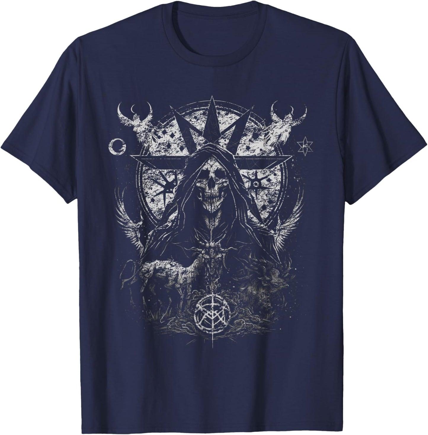Gothic Aesthetic Occult Unholy Grunge Emo Punk Satanic T-Shirt - T-Shirt | Navy