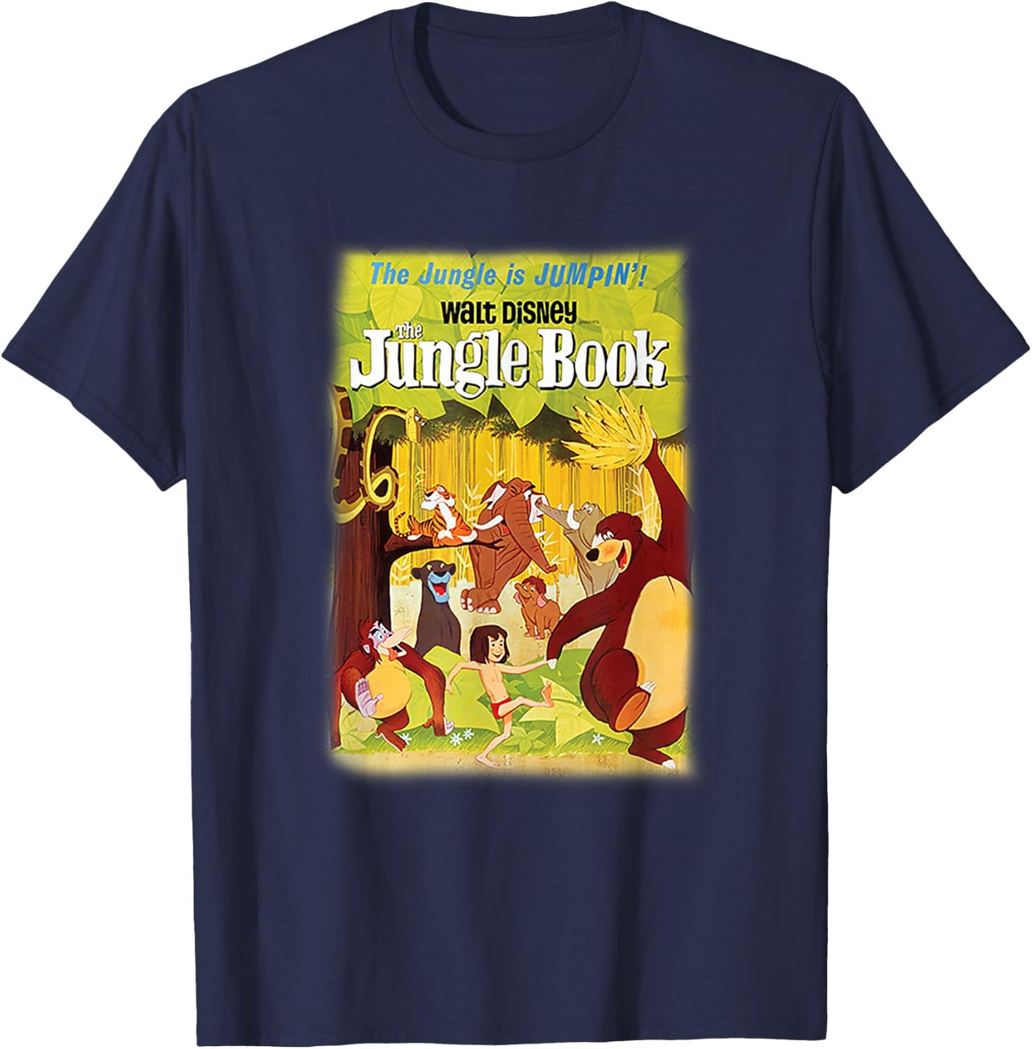 Disney The Jungle Book Full Character Poster T-Shirt - T-Shirt | Navy