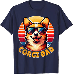 Corgi Dad Father Day Gift Lovers Funny Men T-Shirt - T-Shirt | Navy