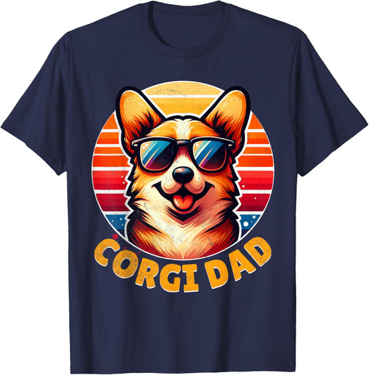 Corgi Dad Father Day Gift Lovers Funny Men T-Shirt - T-Shirt | Navy