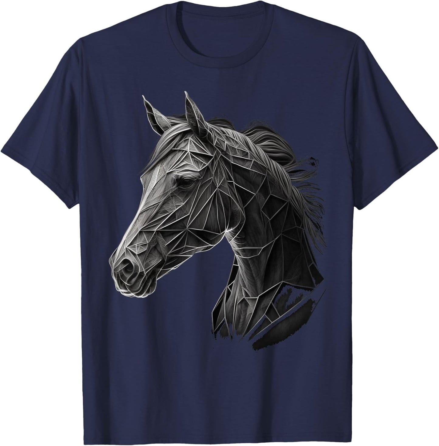 Reiten Kunst Tierdruck Pferd Motiv Pferd T-Shirt - T-Shirt | Navy