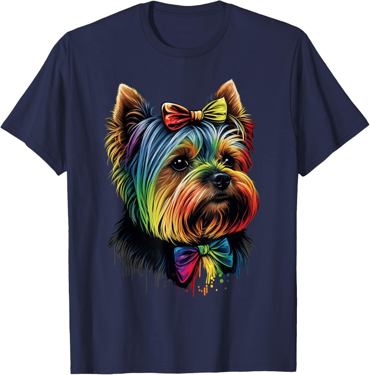 Cute Yorkshire Terrier Dog on Yorkshire Terrier Lover Women Kids T-Shirt - T-Shirt | Navy