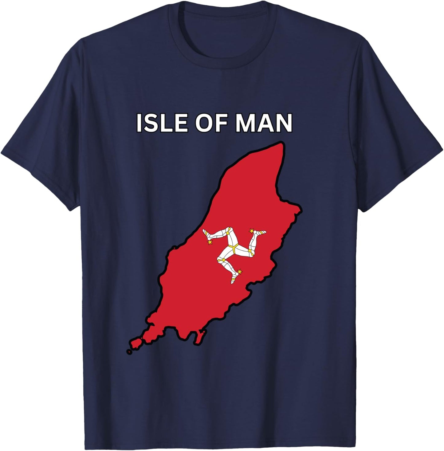 Isle of Man Design, Black, S T-Shirt - T-Shirt | Navy