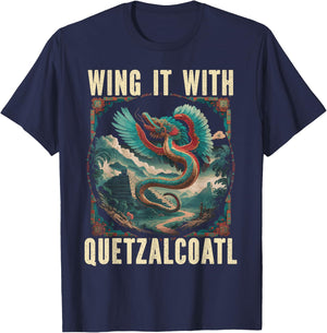 Aztec God Aztec Culture Mayan Indigenous Quetzalcoatl T-Shirt - T-Shirt | Navy