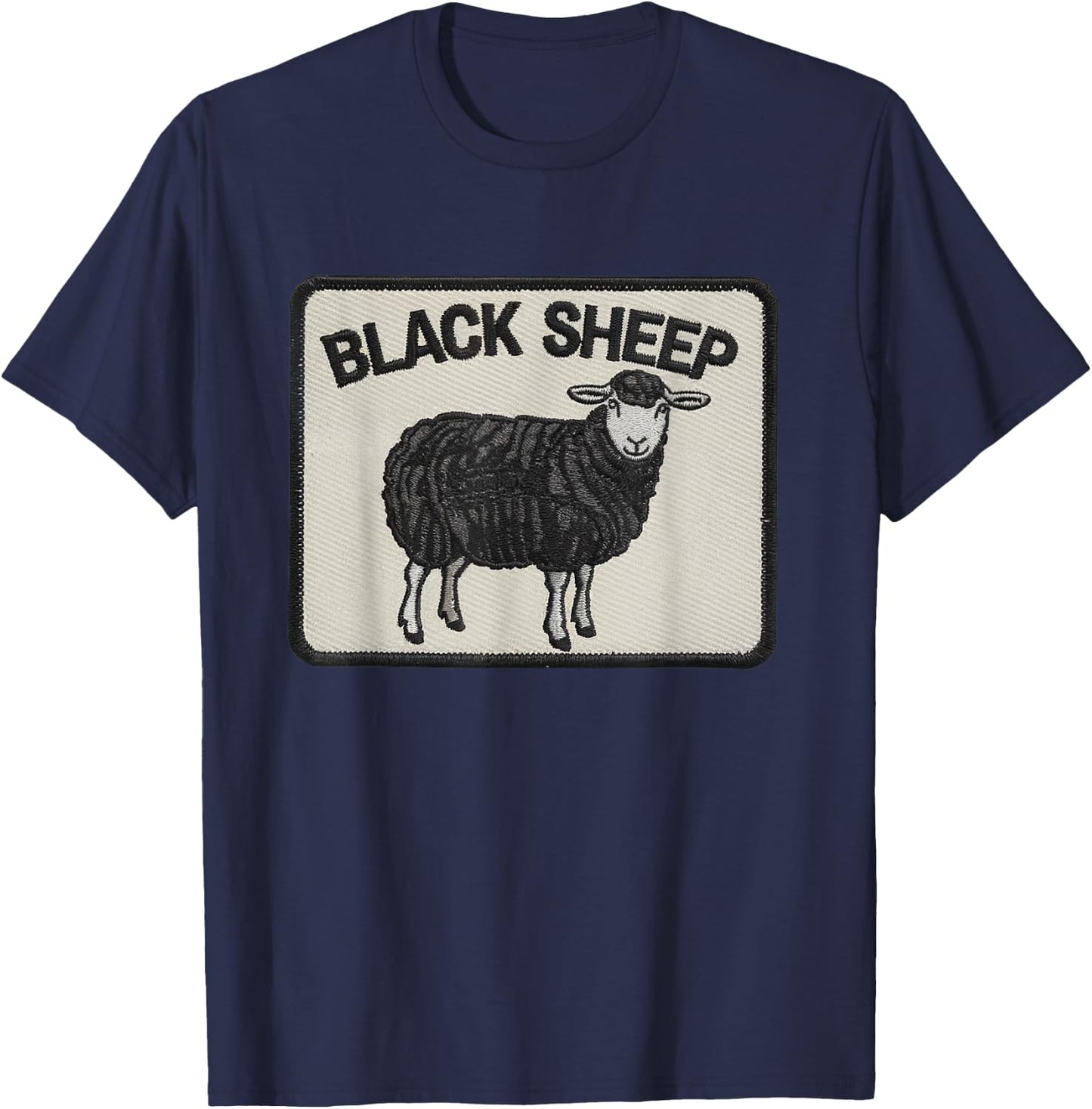 Black Sheep Patch Embrace your Uniqueness T-Shirt - T-Shirt | Navy