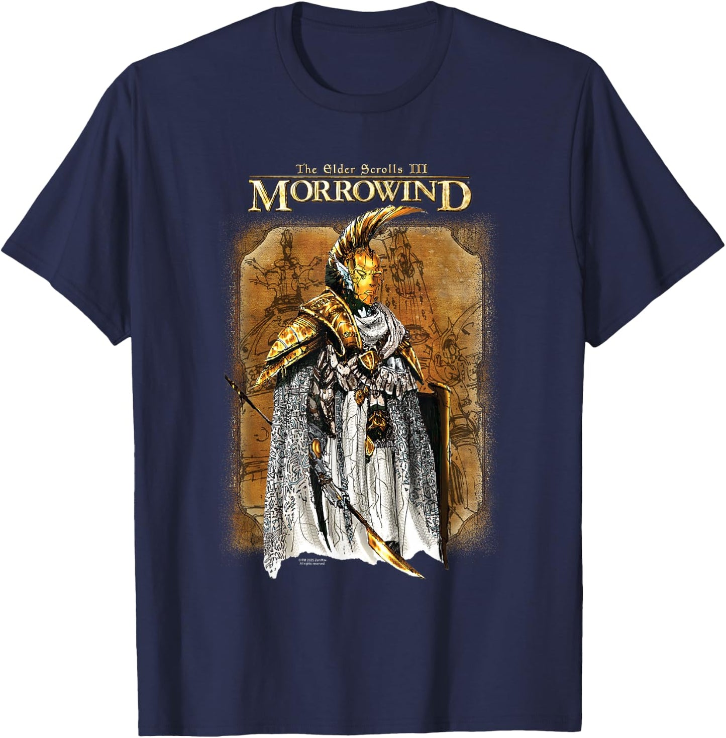 Morrowind Concept Illustration Video Game T-Shirt - T-Shirt | Navy