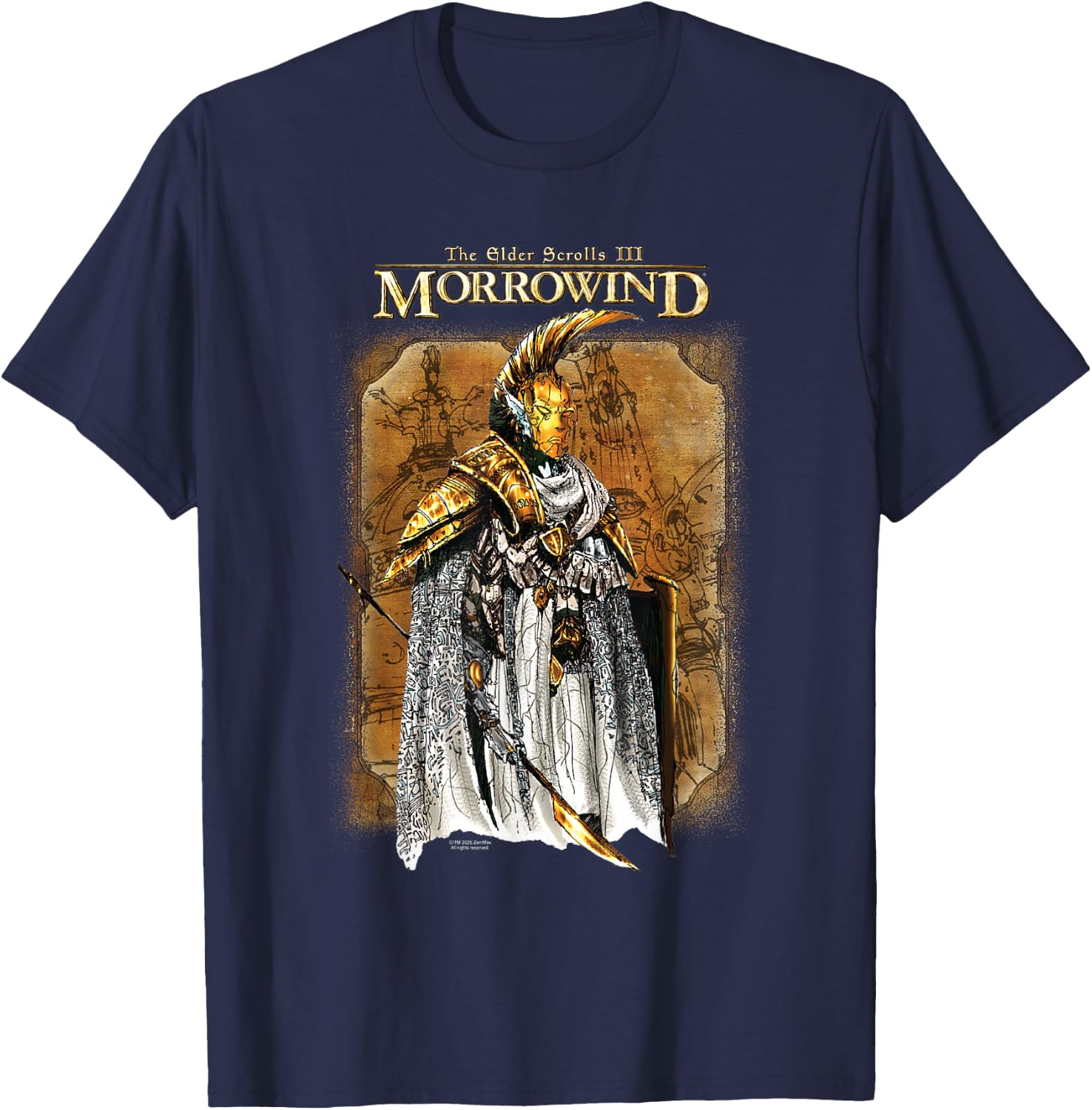 Morrowind Concept Illustration Video Game T-Shirt - T-Shirt | Navy
