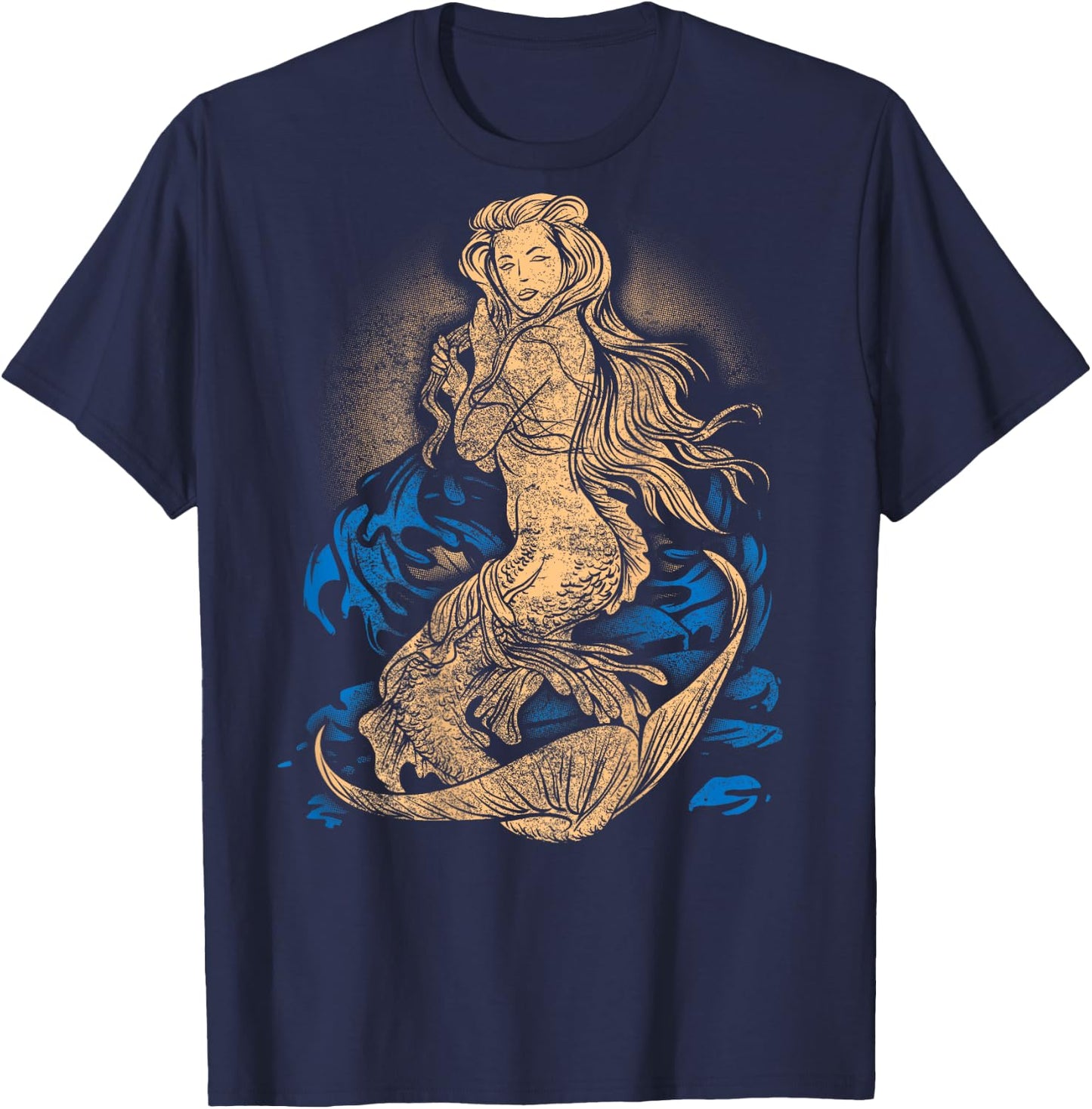 Mermaid Shirt Vintage Tattoo Ink Veteran Pin Up Girl Sexy T-Shirt - T-Shirt | Navy