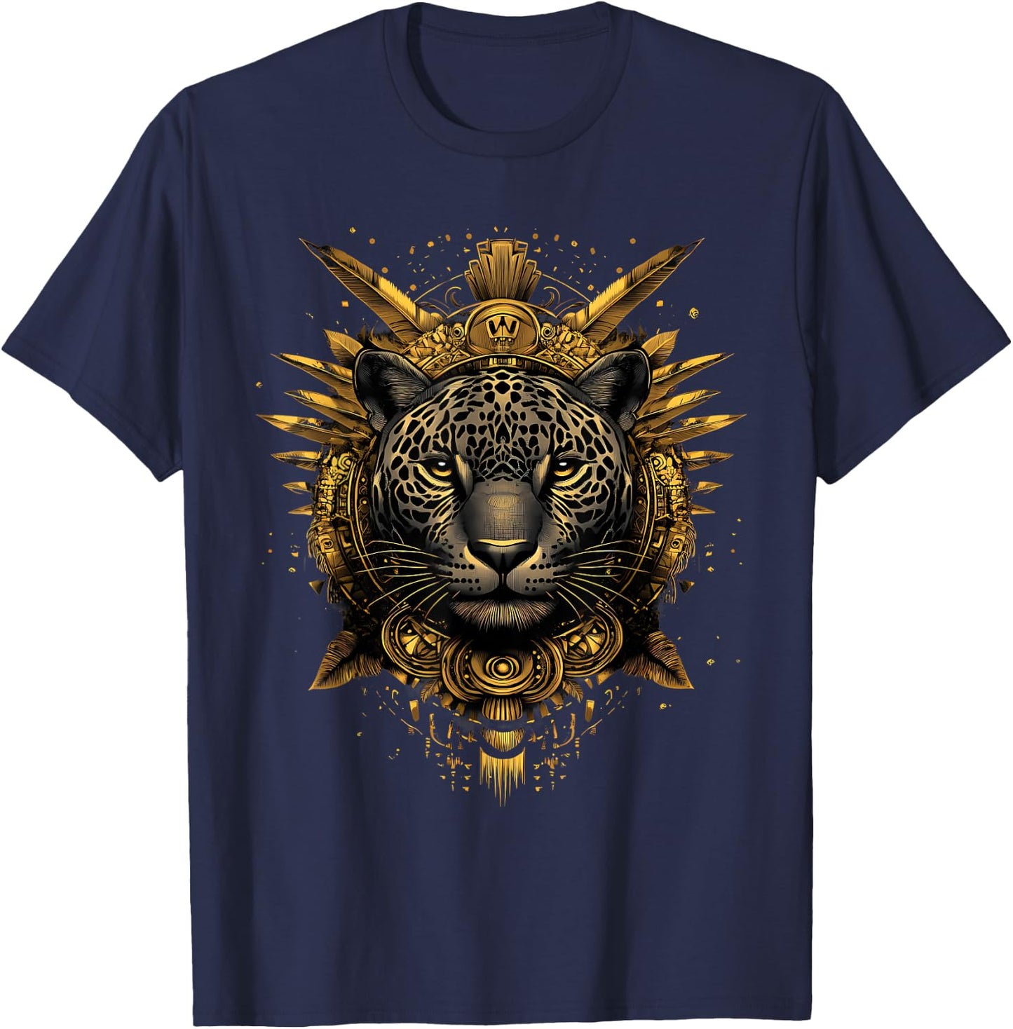 Aztec Jaguar Mexican Mythology Native Mexican Pride Mayan T-Shirt - T-Shirt | Navy