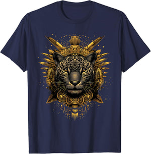 Aztec Jaguar Mexican Mythology Native Mexican Pride Mayan T-Shirt - T-Shirt | Navy